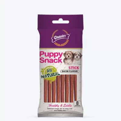 Gnawlers Puppy Snack Bacon Flavoured Stick 80G Dog Treat - Cadotails