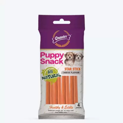 Gnawlers Puppy Snack Cheese Star Stick 80G Dog Treat - Cadotails