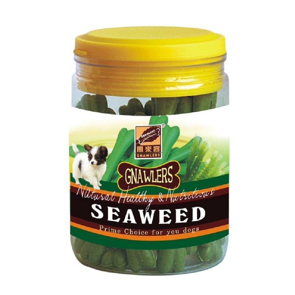 Gnawlers Puppy Snack Seaweed Bone Jar 180G Dog Treat - Cadotails