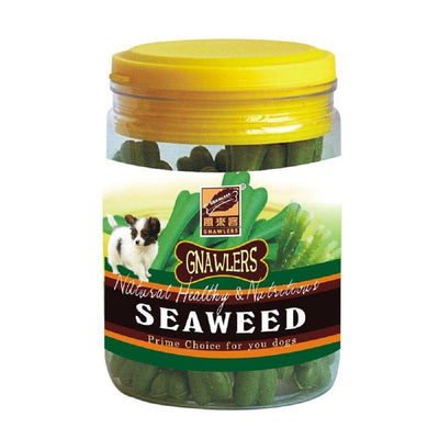 Gnawlers Puppy Snack Seaweed Bone Jar 180G Dog Treat - Cadotails