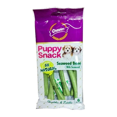 Gnawlers Puppy Snack Seaweed Bone Pouch 40G Dog Treat - Cadotails