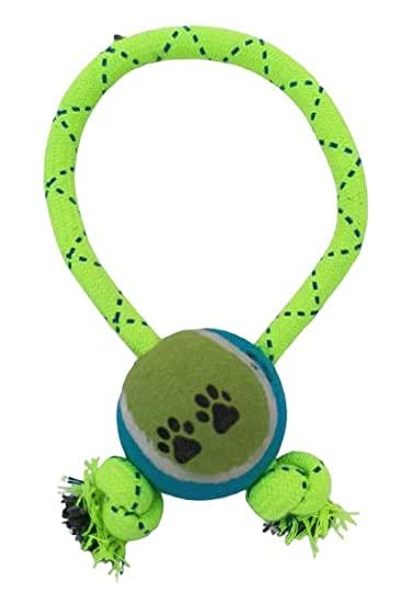 Gs Durable Teenis Ball With Handle Cotton Rope Toys For Teeth Cleaning