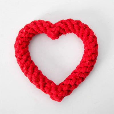 Gs Rope Toy Heart Shaped Cotton Rope Dog Toy - Cadotails