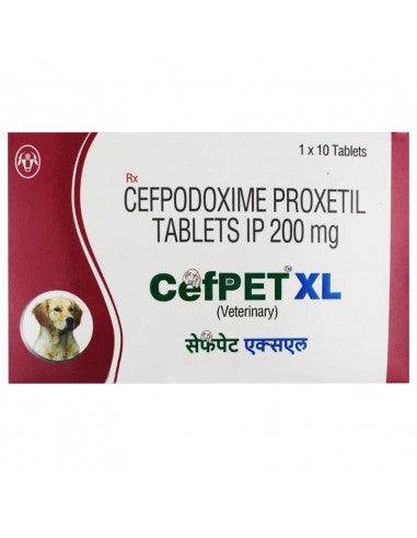 Intas Cefpet-Xl Cefpodoxime Proxetil 200Mg 10 Tablets For Dogs - Cadotails