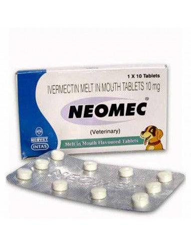 Intas Neomec Ivermectin Melt In Mouth 10Mg 10 Tablets For Dogs - Cadotails