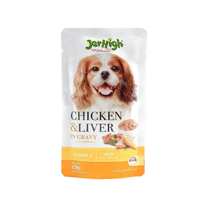 Jerhigh Chicken & Liver In Gravy 120G Dog Wet Food - Cadotails