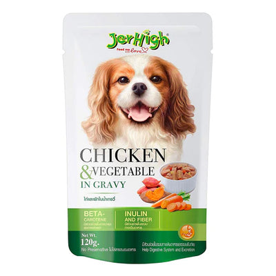Jerhigh Chicken & Vegetable In Gravy 120G Dog Wet Food - Cadotails