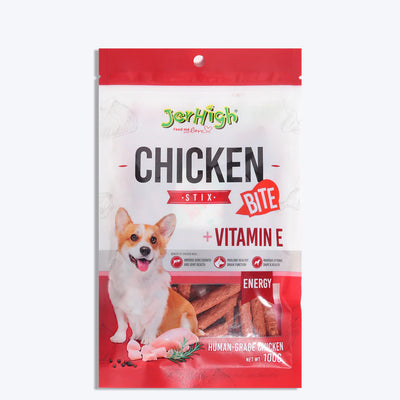 Jerhigh Chicken Bite Stix +Vitamin E 100G Dog Treat - Cadotails