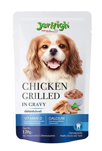 Jerhigh Chicken Grilled In Gravy 120G Dog Wet Food - Cadotails