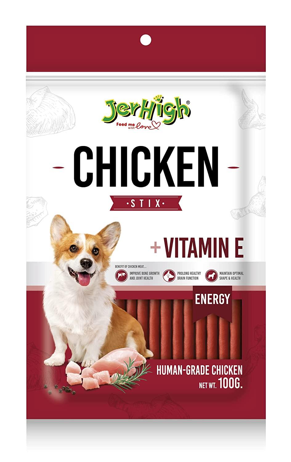 Jerhigh Chicken Stix +Vitamin E 100G Dog Treat - Cadotails