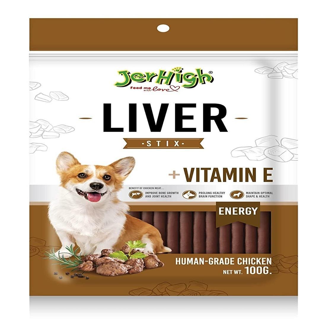 Jerhigh Liver Stix +Vitamin E 100G Dog Treat - Cadotails