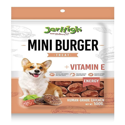Jerhigh Mini Burger +Vitamin E 100G Dog Treat - Cadotails