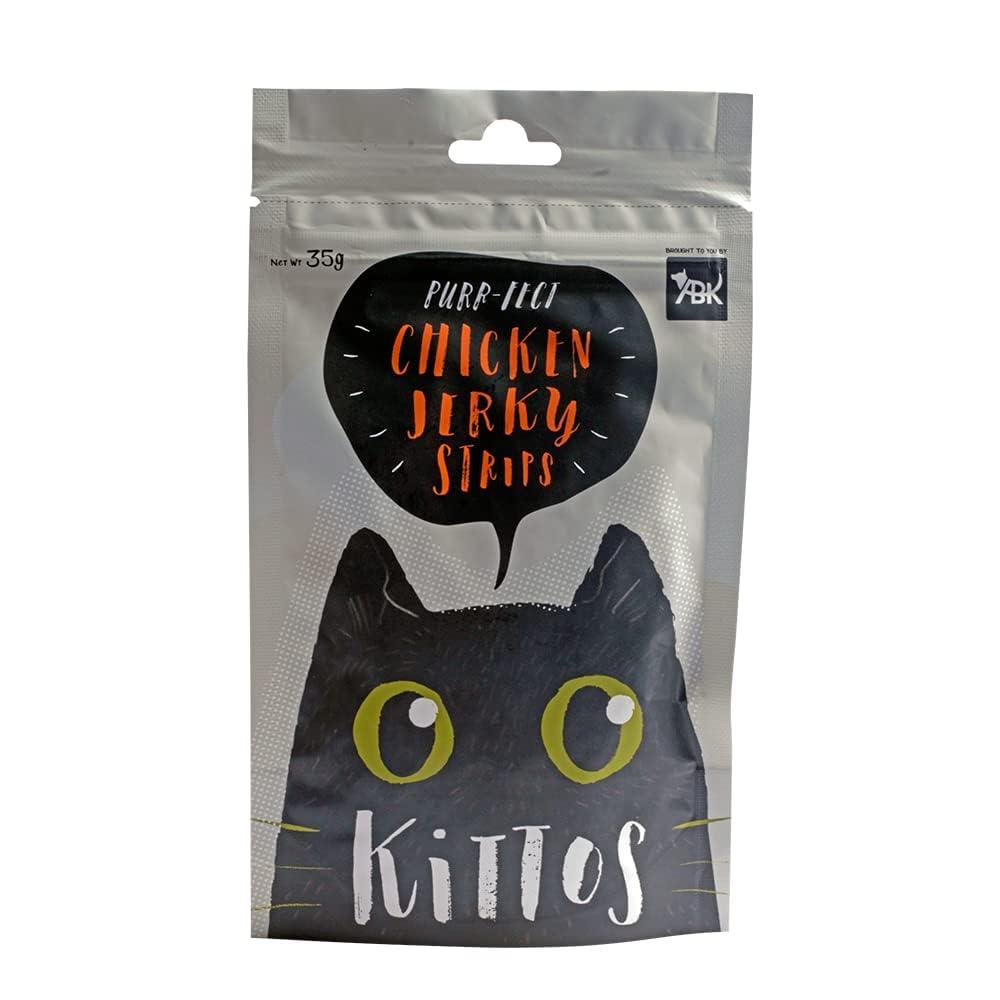 Kittos Chicken Jerky Strips 35G Cat Treat - Cadotails