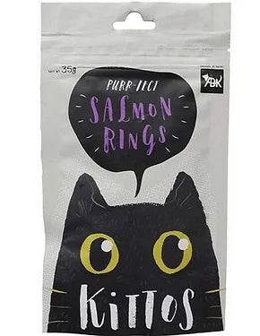 Kittos Salmon Rings 35G Cat Treat - Cadotails