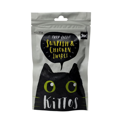 Kittos Sunfish & Chicken Twirls 35G Cat Treat - Cadotails