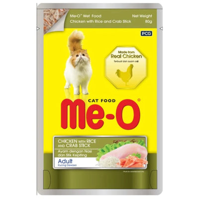 Me-O Chicken With Rice & Crab Stick 80G Adult Cat Wet Food - Cadotails