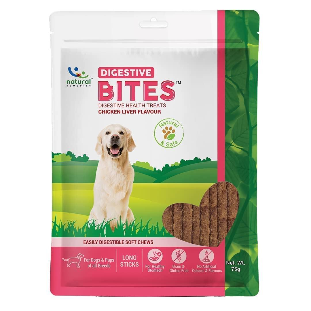 Natural Remedies Digestive Bites Chicken Liver Flavour 75G Dog Treat - Cadotails