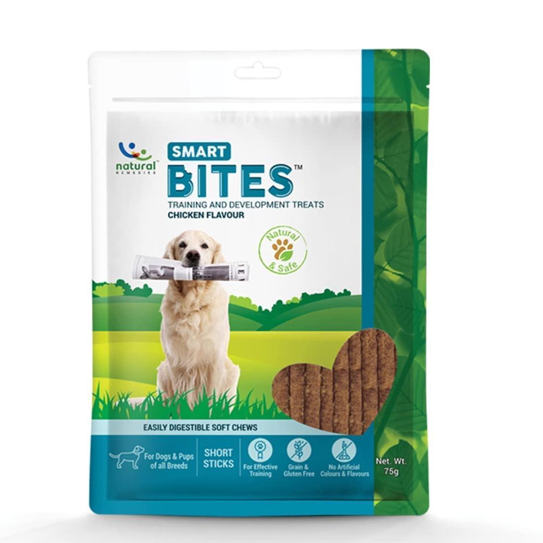 Natural Remedies Smart Bites Chicken Flavour 75G Dog Treat - Cadotails