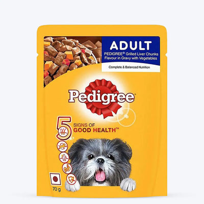 Pedigree Adult Grilled Liver Chunks with Vegetables Gravy Dog Wet Food - Cadotails