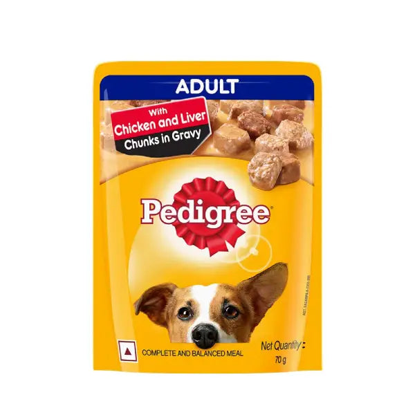 Pedigree Chicken & Liver Chunks In Gravy Adult Dog Wet Food - Cadotails