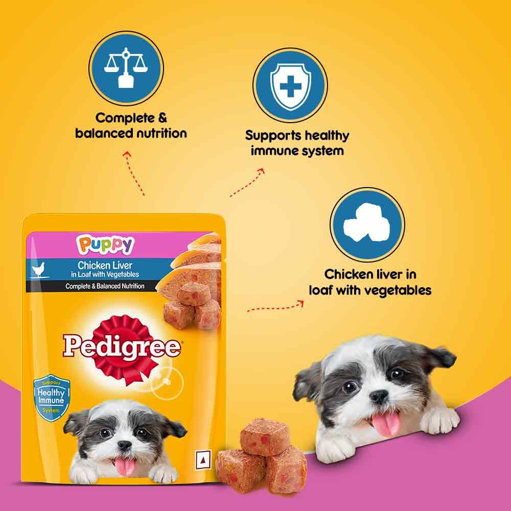 Pedigree Chicken Liver In Loaf With Vegetables Puppy Dog Wet Food - Cadotails