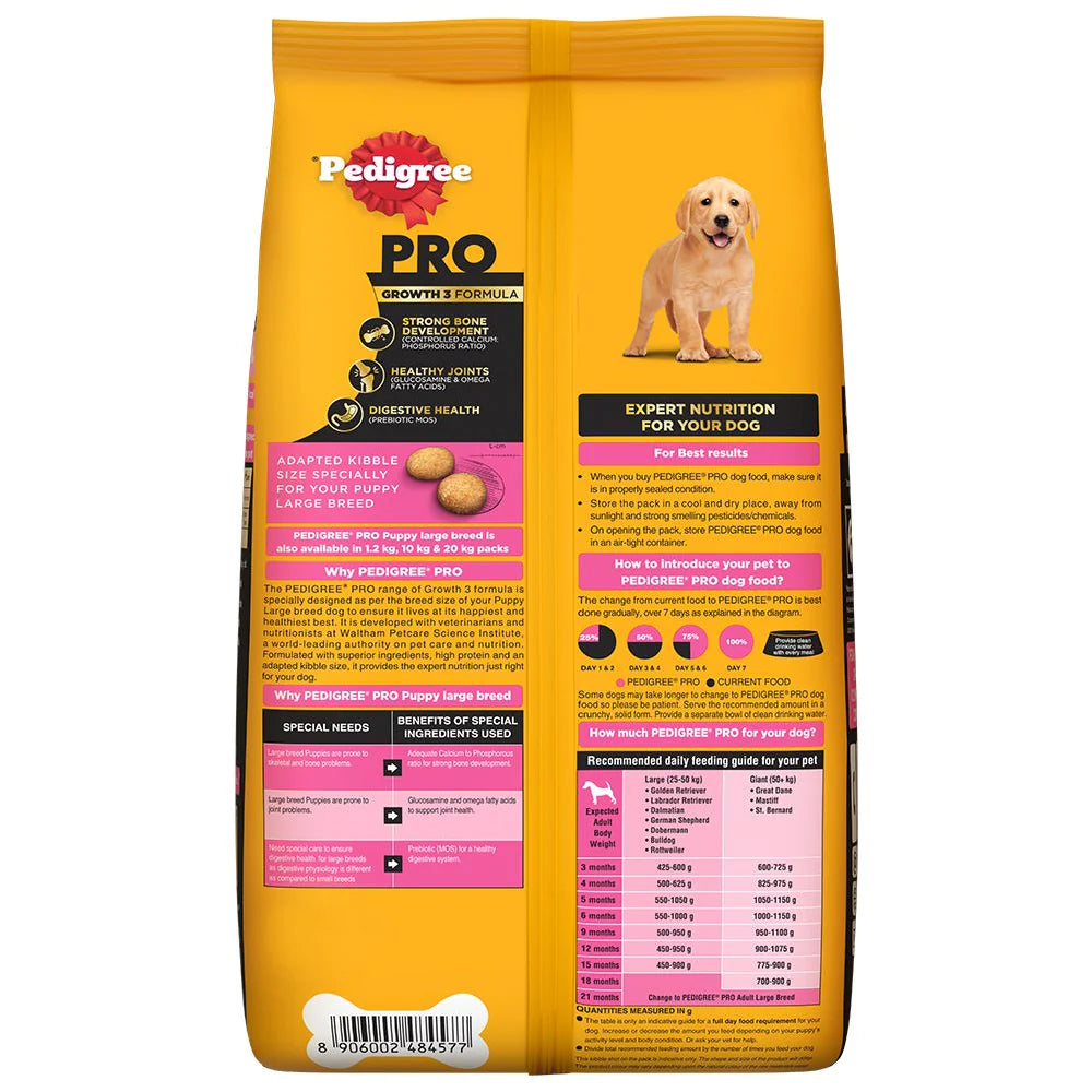 Pedigree Pro Expert Nutrition For Large Breed Puppy (3-18 Months) Dog Dry Food - Cadotails