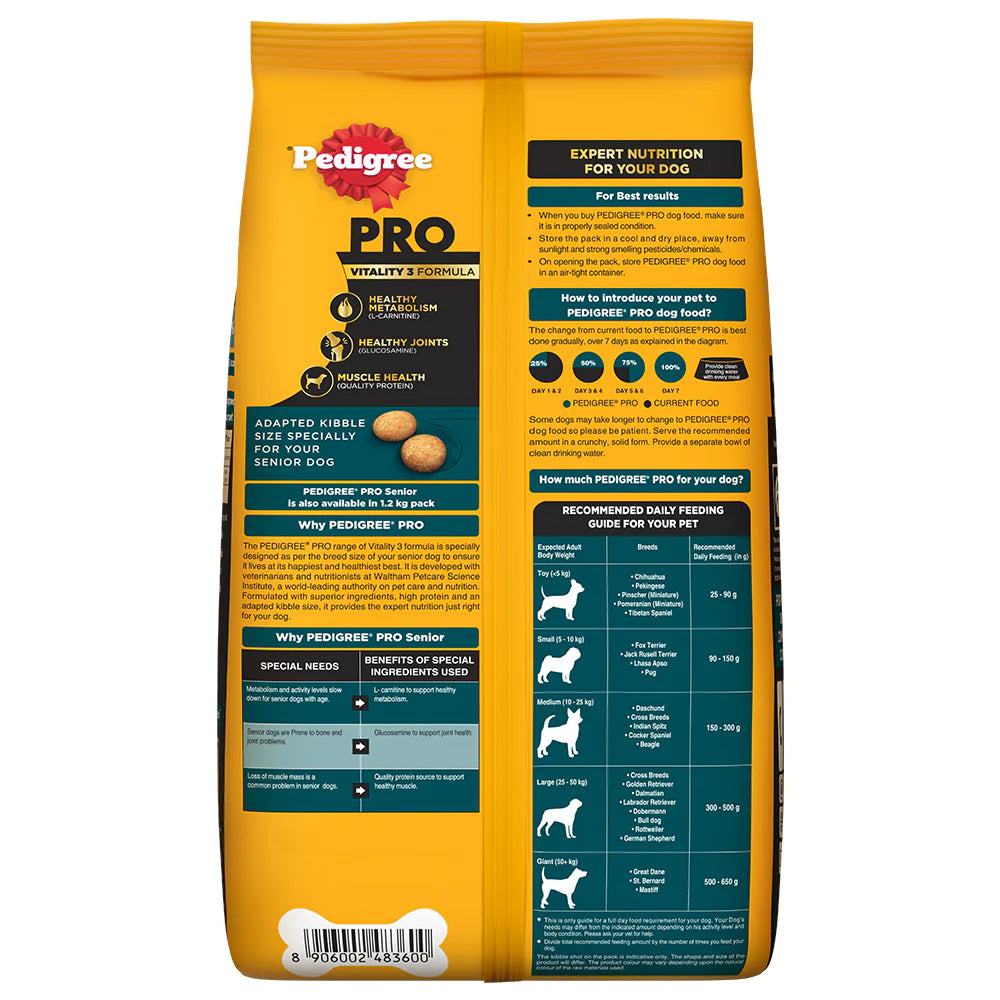 Pedigree PRO Expert Nutrition Senior(7+ Years) Adult Dog Dry Food - Cadotails