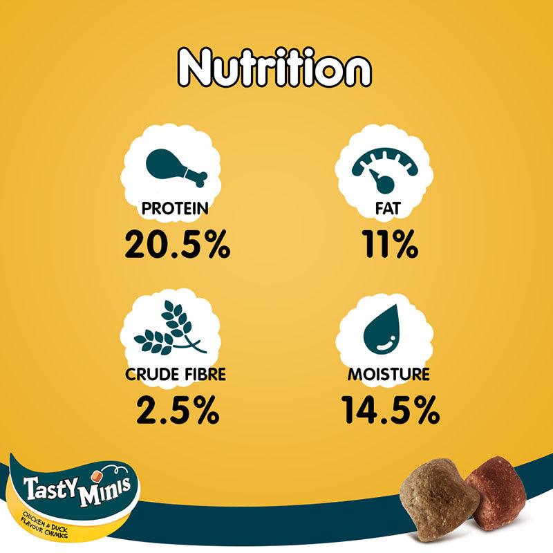 Pedigree Tasty Minis Cubes Chicken & Duck Flavour Chunks Dog Treat - Cadotails