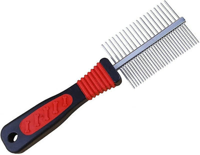 Pet Comb Cp D/S Brush With Rubber Handle - Cadotails