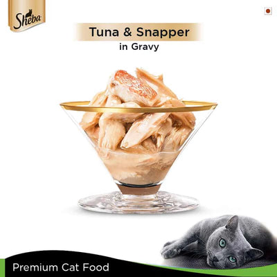 Sheba Complete Nutrition Tuna White Meat & Snapper In Gravy Cat Wet Food - Cadotails