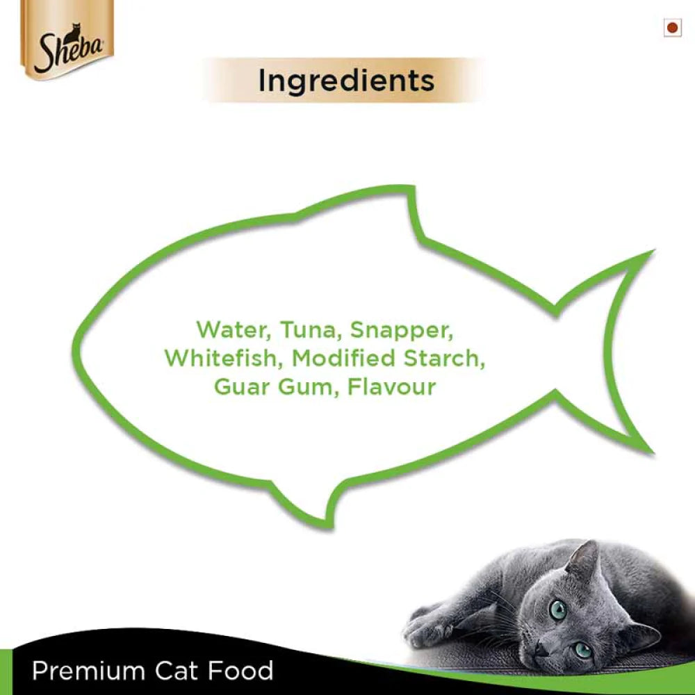 Sheba Complete Nutrition Tuna White Meat & Snapper In Gravy Cat Wet Food - Cadotails