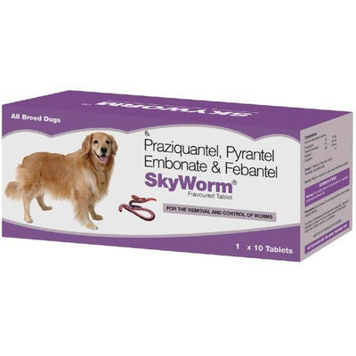 Skyec Skyworm Deworming 10 Tablets For Dogs - Cadotails