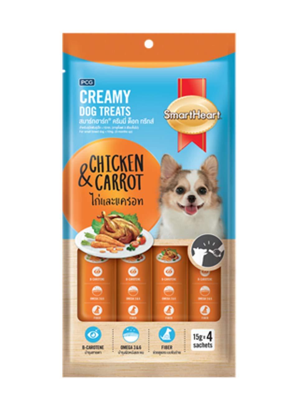 Smart Heart Chicken & Carrot 60G Dog Creamy Treats - Cadotails