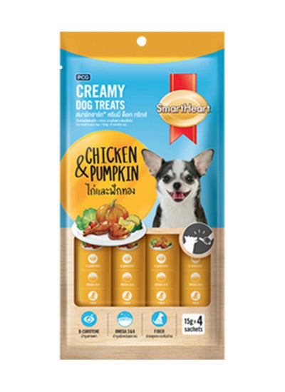 Smart Heart Chicken & Pumpkin 60G Dog Creamy Treats - Cadotails