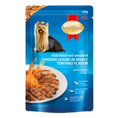 Smart Heart Chicken Chunk In Gravy Teriyaki Flavor 80G Dog Wet Food - Cadotails