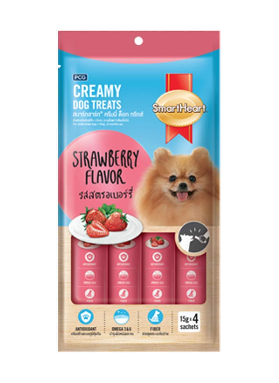 Smart Heart Strawberry 60G Dog Creamy Treats - Cadotails