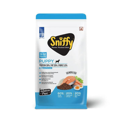 Sniffy Gluten Free Salmon & Egg For Puppy Dog Dry Food - Cadotails