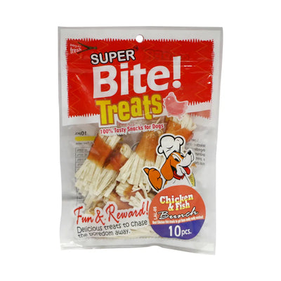 Super Bite Treats Chicken & Fish Bunch 10Pcs Dog Treat - Cadotails