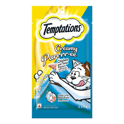 Temptations Creamy Pure Cat Treats, Chicken & Tuna Flavors - Cadotails
