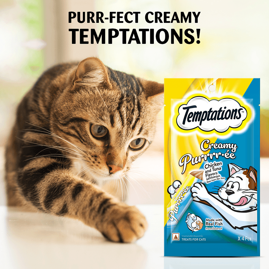 Temptations Creamy Pure Cat Treats, Chicken & Tuna Flavors - Cadotails