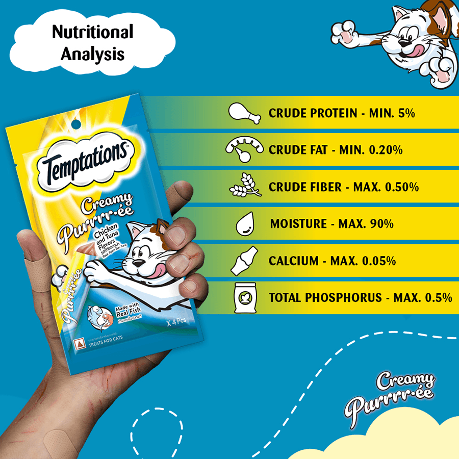 Temptations Creamy Pure Cat Treats, Chicken & Tuna Flavors - Cadotails