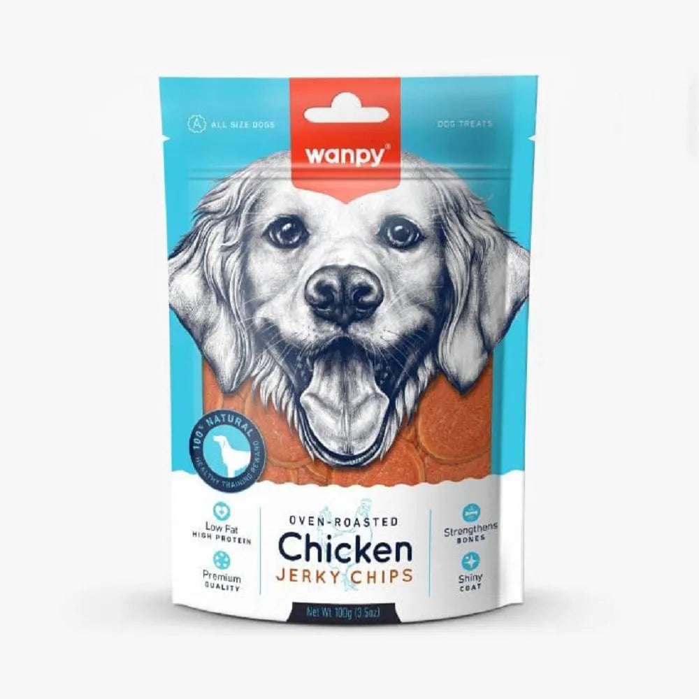 Wanpy Oven Roasted Chicken Jerky Chips 100G Dog Treat - Cadotails