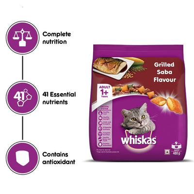 Whiskas Grilled Saba Flavour Adult Cat Dry Food - Cadotails