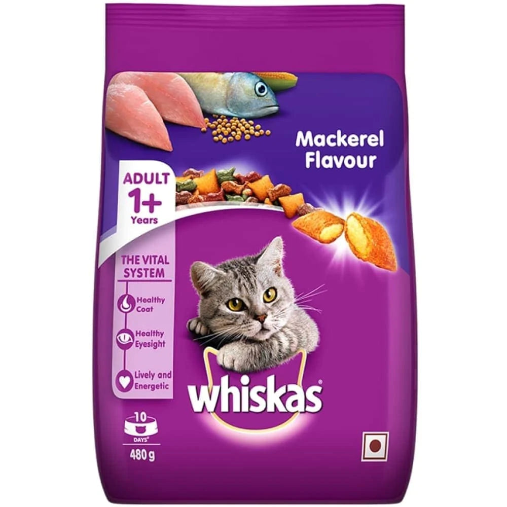 Whiskas Mackerel Flavour Adult Cat Dry Food - Cadotails