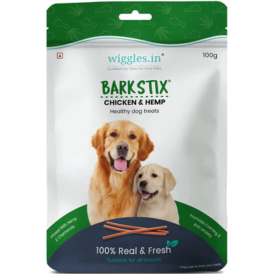 Wiggles Barkstix Chicken & Hemp 100G Dog Treat - Cadotails