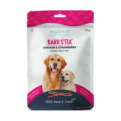 Wiggles Barkstix Chicken & Strawberry 100G Dog Treat - Cadotails