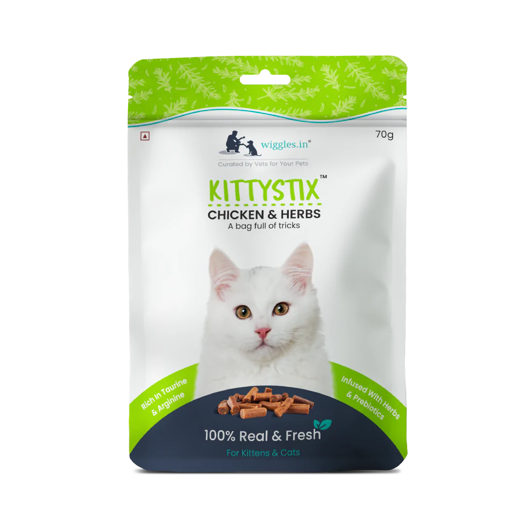 Wiggles Kittystix Chicken & Herbs 70G Cat Treat - Cadotails